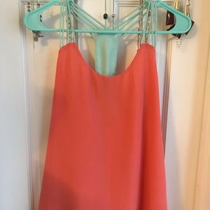 Coral and mint tank